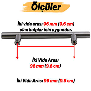 Seramika (96 Mm - 9.6 Cm) İnox Metal Mobilya Mutfak Çekmece Dolap Dolabı Kulbu Kulpu Kulpları