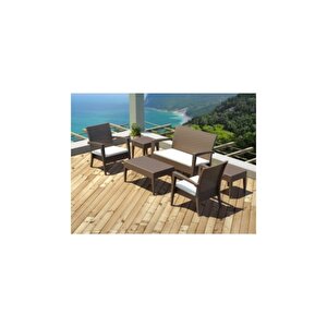 Rattan Miami Uzun Sehpa Kahverengi