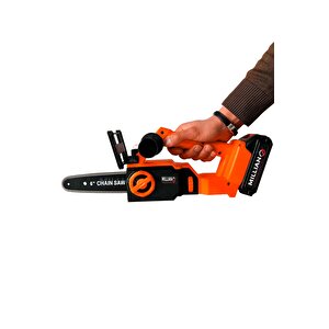 Kömürsüz Motor Yağ Pompalı Dal Budama Testeresi Çift Bataryalı Çift Palalı Akülü Ağaç Kesme Makinesi