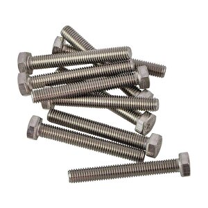 M10x20 Din933 Cıvata(altigen) 8.8 Beyaz 5 Li Paket