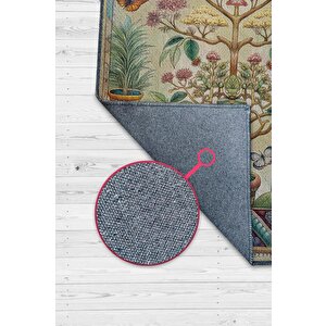 Art Deco Bonzai Ağacı Halısı Bitki Temalı Soft Yeşil Renk Etnik Dijital Baskı Çiçekli Halı 80x120 cm