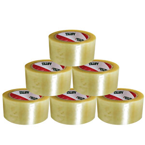 Astel 45x100 Şeffaf Koli Bandı (6 Adet) Süper Güçlü Yapıştırıcı Hotmelt (ambalaj-pakeleme-koli̇ Bant) Şeffaf