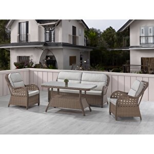 Venüs Rattan Bahçe Takimi 2+1+1+masa Kahverengi