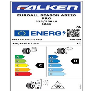 235/55 R18 Tl 104v Xl Euroall Season As220 Dört Mevsim Lastiği (üretim Tarihi:2025)