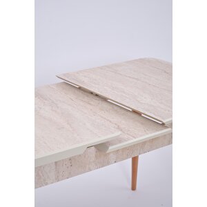 Norte Traverten Boyalı Mdf Mutfak Masa Takımı 80x130