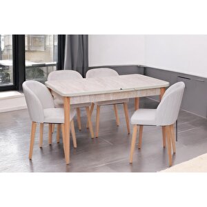 Göksu Traverten Boyalı Mdf Mutfak Masa Takımı 80x130