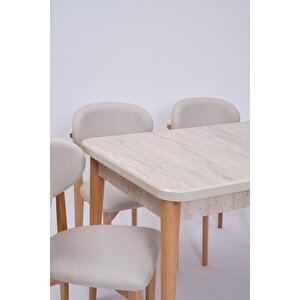 Göksu Traverten Boyalı Mdf Mutfak Masa Takımı 80x130