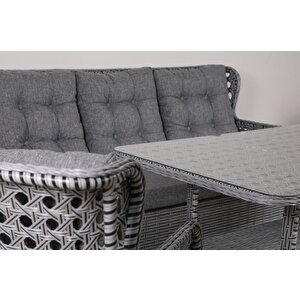 Montego Rattan Bahçe Takimi 3+1+1+masa Gri