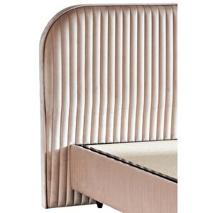 Line Visco Lüks Baza Ve Başlık Seti 140x190 Cm Çift Kişilik Baza Ve Başlık Takımı Krem Babyface