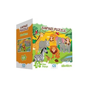 Safari 24 Parça 50x70cm Çocuk Yer-zemin Puzzle Yapboz Serisi