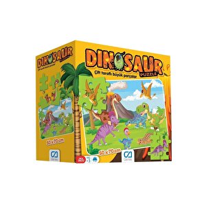 Dinazorlar 24 Parça 50x70cm Çocuk Yer-zemin Puzzle Yapboz Serisi