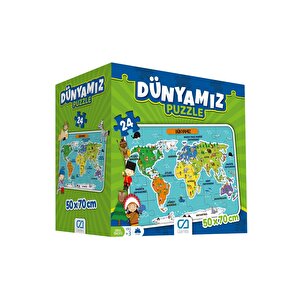 Dünyamız 24 Parça 50x70cm Çocuk Yer-zemin Puzzle Yapboz Serisi