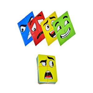 Cubes Eğitici Öğretici İfadeli Küp Bulma Oyunu - Duyusal Oyuncak Komik İfadeli Küp Yüzler Kutu Oyunu