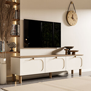1280 Monza 180 Cm (membran Mdf Kapaklı) Bohem Tv Ünitesi Sepet-beyaz