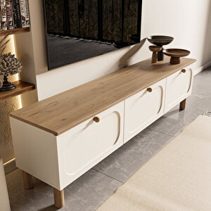 1280 Monza 180 Cm (membran Mdf Kapaklı) Bohem Tv Ünitesi Sepet-beyaz