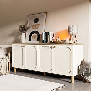1700 Monza 180 Cm (membran Mdf Kapaklı) Bohem Konsol Sepet-beyaz