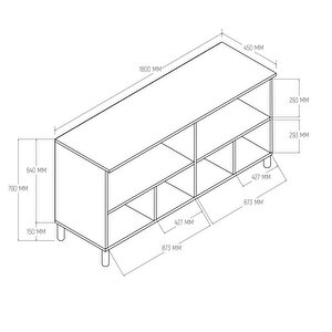 1700 Monza 180 Cm (membran Mdf Kapaklı) Bohem Konsol Sepet-beyaz