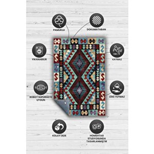 Homshtag Minnetarlık Etnik Desenli Halı Geometrik Salon Halısı Çok Renkli Oturma Odası Halısı