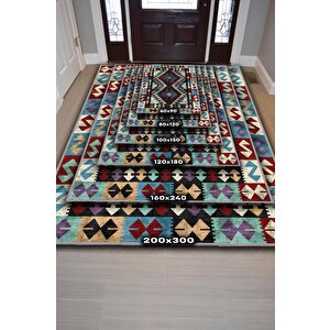Homshtag Minnetarlık Etnik Desenli Halı Geometrik Salon Halısı Çok Renkli Oturma Odası Halısı