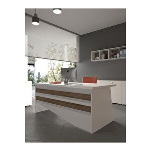 Festival Ofis Masası - Ofi̇s-6-1-2-180x60 Beyaz - Ceviz