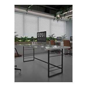 Profesyonel Ofis Masası Of75004-1-160 Beyaz 36 Mm Kalınlık - 160 X 75 Cm
