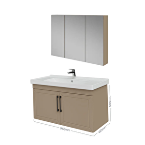 D20 100 Cm Kapaklı Dolaplı Ayna Banyo Takım Dafne