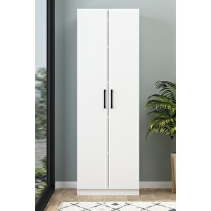 Tiba Erzak Dolabı 4 Sepet Raflı 180 Cm Çok Amaçlı Dolap Banyo Dolabı Beyaz Beyaz