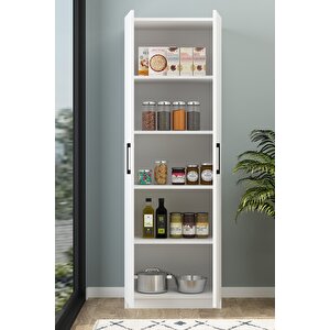 Tiba Erzak Dolabı 4 Raflı 180 Cm Çok Amaçlı Dolap Banyo Dolabı Beyaz