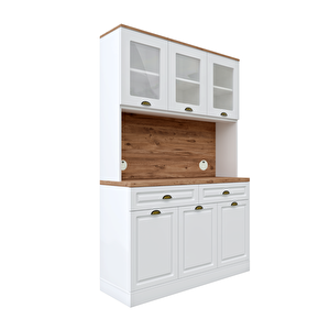 Gözde Kahve Köşesi - 140 Cm Mdf Mutfak Dolabı - Led Aydınlatmalı - Ücretsiz Montaj