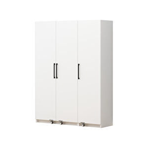 Erzak Dolabı 3 Kapaklı 180 Cm Çok Amaçlı Banyo Kiler Dolabı Beyaz