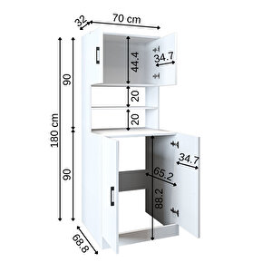 Çamaşır-kurutma Makinesi Dolabı Kapaklı Banyo Dolabı Beyaz