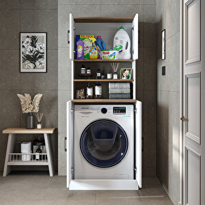 Roomart Çamaşır-kurutma Makinesi Dolabı Kapaklı Banyo Dolabı