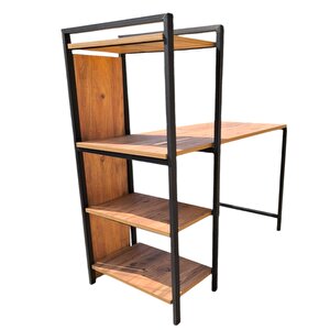 Lüks Çalişma Ofi̇s Bi̇lgi̇sayar Masasi Ki̇taplikli  3 Rafli Cevi̇z 120 Cm * 52 Cm * 119 Cm