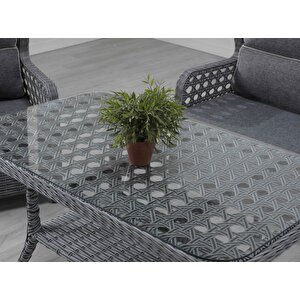 Nova Rattan Bahçe Takımı 2+1+1+Masa Gri