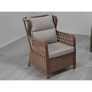 Metatek Artos Rattan Bahçe Takımı 3+1+1+Masa Kahverengi
