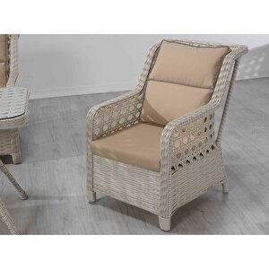 Nova Rattan Bahçe Takımı 3+1+1+Masa Krem