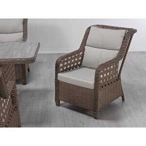 Nova Rattan Bahçe Takımı 2+1+1+Masa Kahverengi