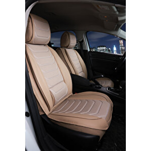 Ford Tourneo Courier 2+1 Parçalı Lüx Deri Oto Koltuk Kılıfı Ön Arka Takım Eagle Bej Bej