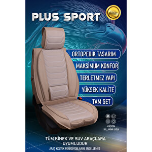 Citroen Berlingo 2+1 Parçalı Lüx Deri Oto Koltuk Kılıfı Ön Arka Takım Eagle Bej