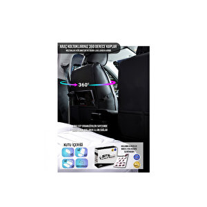 Ford Connect 2+1 Parçalı Lüx Deri Oto Koltuk Kılıfı Ön Arka Takım Eagle Füme