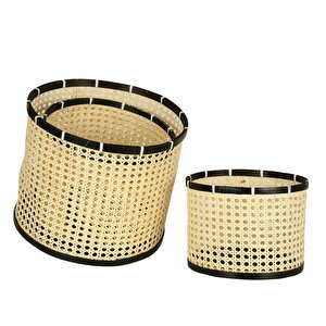 Vitale 3'lü Rattan Sepet Takımı Ak.jj0009