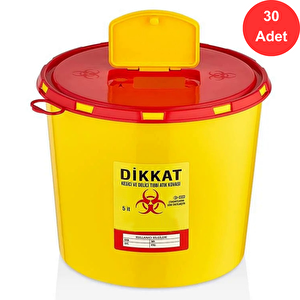 Tıbbi Atık Kovası 5 Litre X 30 Adet  -  Güvenli Ve Dayanıklı