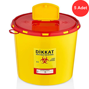 Tıbbi Atık Kovası 5 Litre X 5 Adet  -  Güvenli Ve Dayanıklı