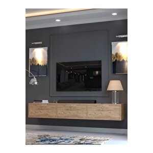 Festival Tv Sehpası Dv-1001-p1-6 Silver Kulp Çam Minifiks Bağlantı Duvara Monte Tv Ünitesi