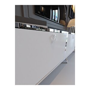 Festival Silver Tv Sehpası Sp-m1001-1 Beyaz Parlak Minifiks Bağlantı