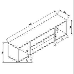 Bimossa C1210 Rima Tv Ünitesi Sepet-beyaz 150 Cm