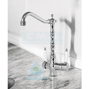 Rusti̇k Arıtmalı Mutfak Evye Bataryasi Krom