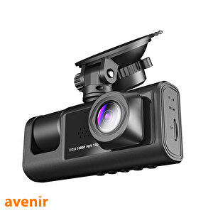 Av-c233 3 Kameralı 2mp Full Hd Lcd Ekranlı Geniş Ekranlı Araç Dashcam Kamerası