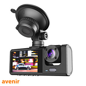 Av-c233 3 Kameralı 2mp Full Hd Lcd Ekranlı Geniş Ekranlı Araç Dashcam Kamerası