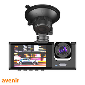 Av-c233 3 Kameralı 2mp Full Hd Lcd Ekranlı Geniş Ekranlı Araç Dashcam Kamerası